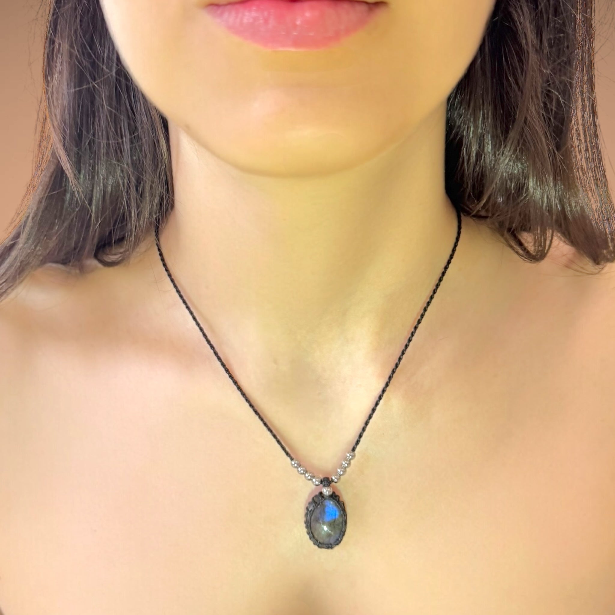 Collana labradorite 19x14mm Sharifa Crystals